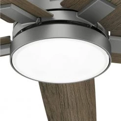 Acela 52 in. Integrated LED Indoor Matte Silver Ceiling Fan with Remote by Hunter -Hunter Sales matte silver hunter ceiling fans with lights 51674 66 1000