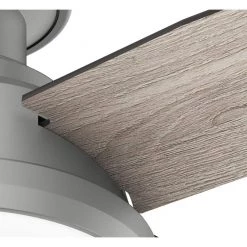 Dempsey 44 in. Indoor Matte Silver Ceiling Fan with Light Kit and Remote Included by Hunter -Hunter Sales matte silver hunter ceiling fans with lights 51757 76 1000