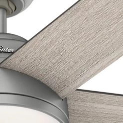 Romulus 54 in. Integrated LED Indoor Matte Silver Smart Ceiling Fan with Light Kit and Remote Control by Hunter -Hunter Sales matte silver hunter ceiling fans with lights 59480 44 1000