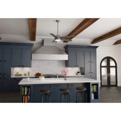 Romulus 60 in. Integrated LED Indoor Matte Silver Smart Ceiling Fan with Light Kit and Remote by Hunter -Hunter Sales matte silver hunter ceiling fans with lights 59486 40 1000