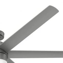 Solaria 72 in. Integrated LED Outdoor Matte Silver Ceiling Fan with Light Kit and Remote Control by Hunter 18 Solaria 72 in. Integrated LED Outdoor Matte Silver Ceiling Fan with Light Kit and Remote Control by Hunter -Hunter Sales matte silver hunter ceiling fans with lights 59629 77 1000
