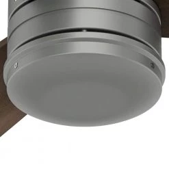 Holcomb 52 in. Indoor/Outdoor Matte Silver Ceiling Fan with Wall Control by Hunter -Hunter Sales matte silver hunter ceiling fans without lights 50923 44 1000