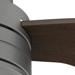 Holcomb 52 in. Indoor/Outdoor Matte Silver Ceiling Fan with Wall Control by Hunter -Hunter Sales matte silver hunter ceiling fans without lights 50923 4f 1000