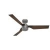 Holcomb 52 in. Indoor/Outdoor Matte Silver Ceiling Fan with Wall Control by Hunter -Hunter Sales matte silver hunter ceiling fans without lights 50923 64 1000