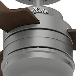 Holcomb 52 in. Indoor/Outdoor Matte Silver Ceiling Fan with Wall Control by Hunter -Hunter Sales matte silver hunter ceiling fans without lights 50923 fa 1000