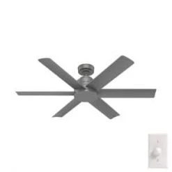 Kennicott 52 in. Outdoor Matte Silver Ceiling Fan with Wall Control by Hunter