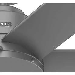 Kennicott 52 in. Outdoor Matte Silver Ceiling Fan with Wall Control by Hunter -Hunter Sales matte silver hunter ceiling fans without lights 51179 66 1000