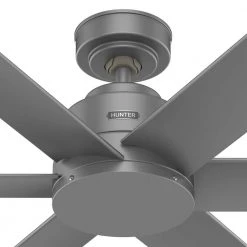 Kennicott 52 in. Outdoor Matte Silver Ceiling Fan with Wall Control by Hunter -Hunter Sales matte silver hunter ceiling fans without lights 51179 fa 1000