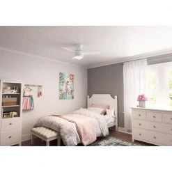 Dublin 44 in. LED Indoor Matte White Ceiling Fan with Light Kit and Remote by Hunter -Hunter Sales matte white hunter ceiling fans with lights 50022 1f 1000