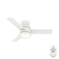 Dublin 44 in. LED Indoor Matte White Ceiling Fan with Light Kit and Remote by Hunter