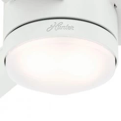 Dublin 44 in. LED Indoor Matte White Ceiling Fan with Light Kit and Remote by Hunter -Hunter Sales matte white hunter ceiling fans with lights 50022 d4 1000
