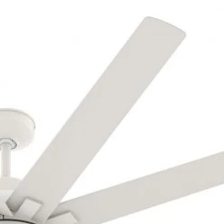 Overton 72 in. Outdoor Matte White Ceiling Fan with Light Kit and Wall Switch by Hunter -Hunter Sales matte white hunter ceiling fans with lights 50717 44 1000