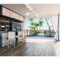 Overton 72 in. Outdoor Matte White Ceiling Fan with Light Kit and Wall Switch by Hunter -Hunter Sales matte white hunter ceiling fans with lights 50717 4f 1000