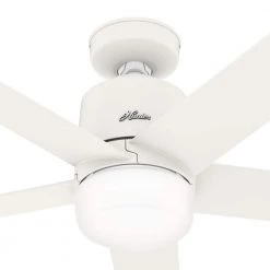 Stylus 52 in. Indoor Matte White Smart Ceiling Fan with Light and Remote Control by Hunter -Hunter Sales matte white hunter ceiling fans with lights 51197 1f 1000