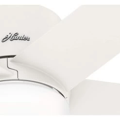 Stylus 52 in. Indoor Matte White Smart Ceiling Fan with Light and Remote Control by Hunter -Hunter Sales matte white hunter ceiling fans with lights 51197 66 1000