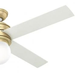 Hepburn 52 in. LED Indoor Modern Brass Ceiling Fan by Hunter -Hunter Sales modern brass hunter ceiling fans with lights 59320 a0 1000