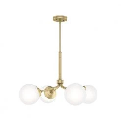 Hepburn 4 Light Modern Gold Brass Chandelier Bedroom Light by Hunter -Hunter Sales modern brass hunter chandeliers 19016 66 1000