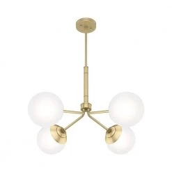 Hepburn 4 Light Modern Gold Brass Chandelier Bedroom Light by Hunter -Hunter Sales modern brass hunter chandeliers 19016 77 1000