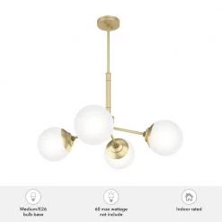 Hepburn 4 Light Modern Gold Brass Chandelier Bedroom Light by Hunter -Hunter Sales modern brass hunter chandeliers 19016 a0 1000
