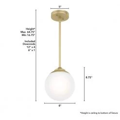 Hepburn 1 Light Modern Gold Brass Pendant Bedroom Light by Hunter -Hunter Sales modern brass hunter chandeliers 19018 1d 1000