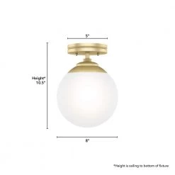 Hepburn 1 Light Modern Gold Brass Flush Mount Bedroom Light by Hunter -Hunter Sales modern brass hunter flush mount lights 19020 a0 1000