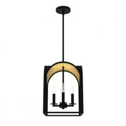 Dukestown 4 Light Natural Iron Gold Leaf Lantern Pendant Kitchen Light by Hunter