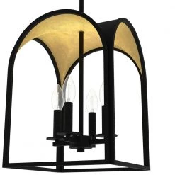Dukestown 4 Light Natural Iron Gold Leaf Lantern Pendant Kitchen Light by Hunter -Hunter Sales natural iron gold leaf hunter chandeliers 19080 c3 1000