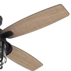 Port Royale 52 in. LED Indoor/Outdoor Natural Iron Ceiling Fan with Light and Remote by Hunter -Hunter Sales natural iron hunter ceiling fans with lights 50391 1f 1000