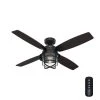Port Royale 52 in. LED Indoor/Outdoor Natural Iron Ceiling Fan with Light and Remote by Hunter -Hunter Sales natural iron hunter ceiling fans with lights 50391 64 1000