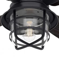 Port Royale 52 in. LED Indoor/Outdoor Natural Iron Ceiling Fan with Light and Remote by Hunter -Hunter Sales natural iron hunter ceiling fans with lights 50391 66 1000