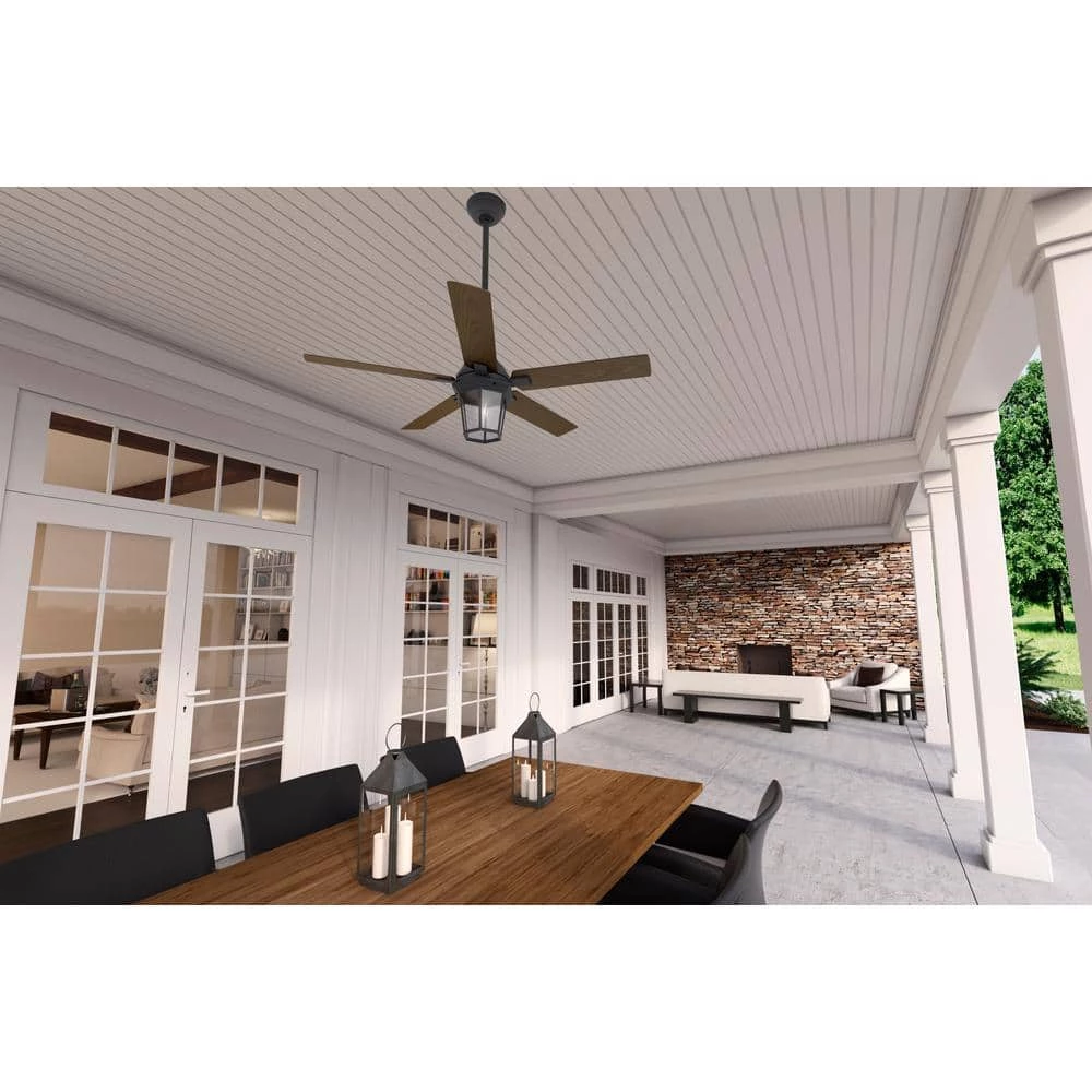 Candle Bay 52 in. Indoor/Outdoor Natural Iron Ceiling Fan with Light Kit and Remote by Hunter 5 Candle Bay 52 in. Indoor/Outdoor Natural Iron Ceiling Fan with Light Kit and Remote by Hunter - Image 3