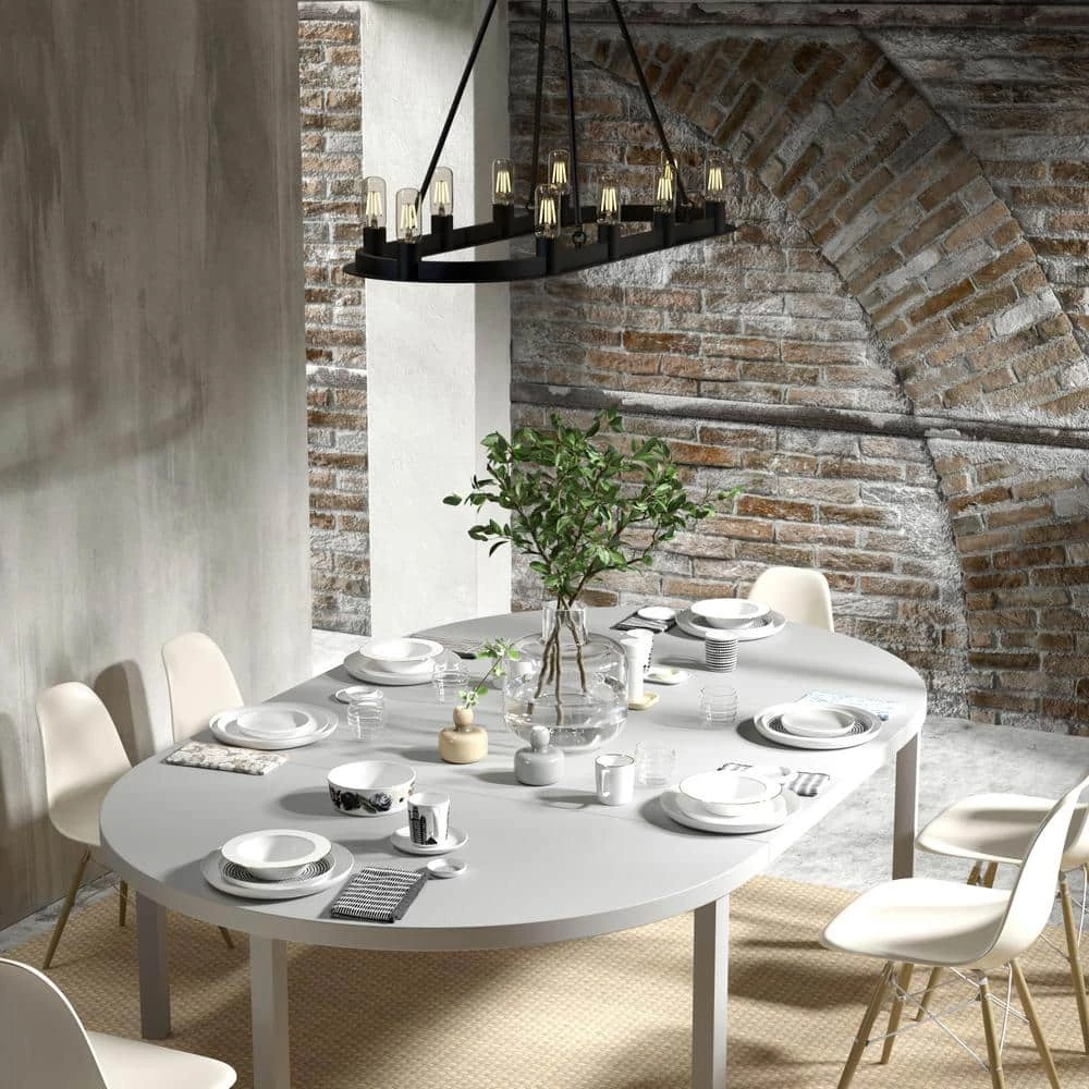 Saddlewood 10 Light Natural Iron Linear Chandelier Kitchen Light by Hunter 5 Saddlewood 10 Light Natural Iron Linear Chandelier Kitchen Light by Hunter - Image 3