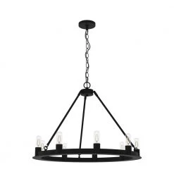 Saddlewood 9 Light Natural Iron Circular Chandelier Kitchen Light by Hunter