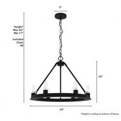 Saddlewood 6 Light Natural Iron Circular Chandelier Kitchen Light by Hunter -Hunter Sales natural iron hunter chandeliers 19033 1d 1000