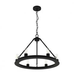 Saddlewood 6 Light Natural Iron Circular Chandelier Kitchen Light by Hunter -Hunter Sales natural iron hunter chandeliers 19033 4f 1000