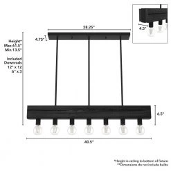 Donelson 7 Light Natural Iron Linear Chandelier Kitchen Light by Hunter 15 Donelson 7 Light Natural Iron Linear Chandelier Kitchen Light by Hunter -Hunter Sales natural iron hunter chandeliers 19057 1d 1000