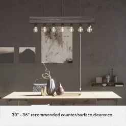 Donelson 7 Light Natural Iron Linear Chandelier Kitchen Light by Hunter 19 Donelson 7 Light Natural Iron Linear Chandelier Kitchen Light by Hunter -Hunter Sales natural iron hunter chandeliers 19057 4f 1000