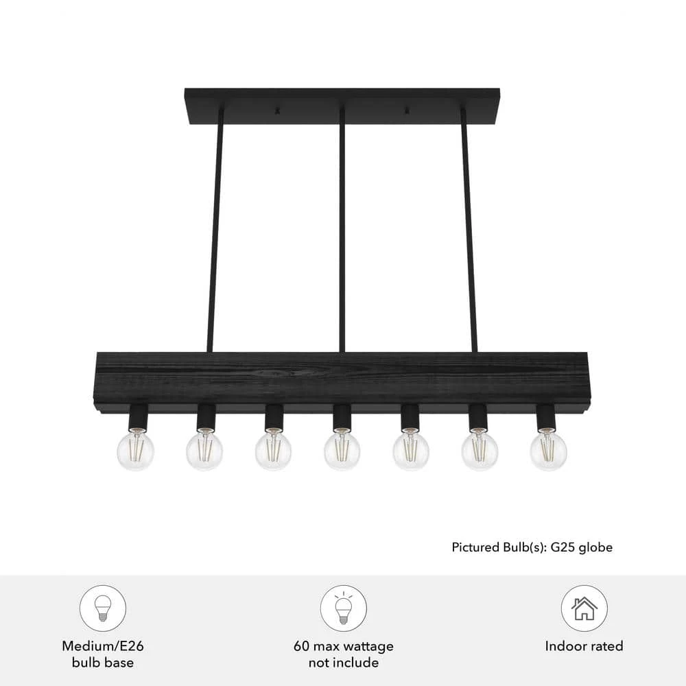 Donelson 7 Light Natural Iron Linear Chandelier Kitchen Light by Hunter 6 Donelson 7 Light Natural Iron Linear Chandelier Kitchen Light by Hunter - Image 4