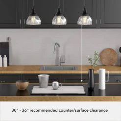 Cypress Grove 3 Light Natural Iron Island Chandelier with Clear Holophane Glass Shades Kitchen Light by Hunter -Hunter Sales natural iron hunter chandeliers 19141 c3 1000