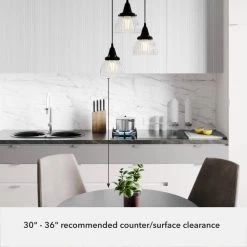 Cypress Grove 3 Light Natural Iron Waterfall Chandelier with Clear Holophane Glass Shades Kitchen Light by Hunter -Hunter Sales natural iron hunter chandeliers 19174 c3 1000