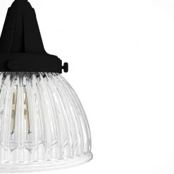 Cypress Grove 4 Light Natural Iron Billiard Chandelier with Clear Holophane Glass Shades Kitchen Light by Hunter -Hunter Sales natural iron hunter chandeliers 19184 a0 1000