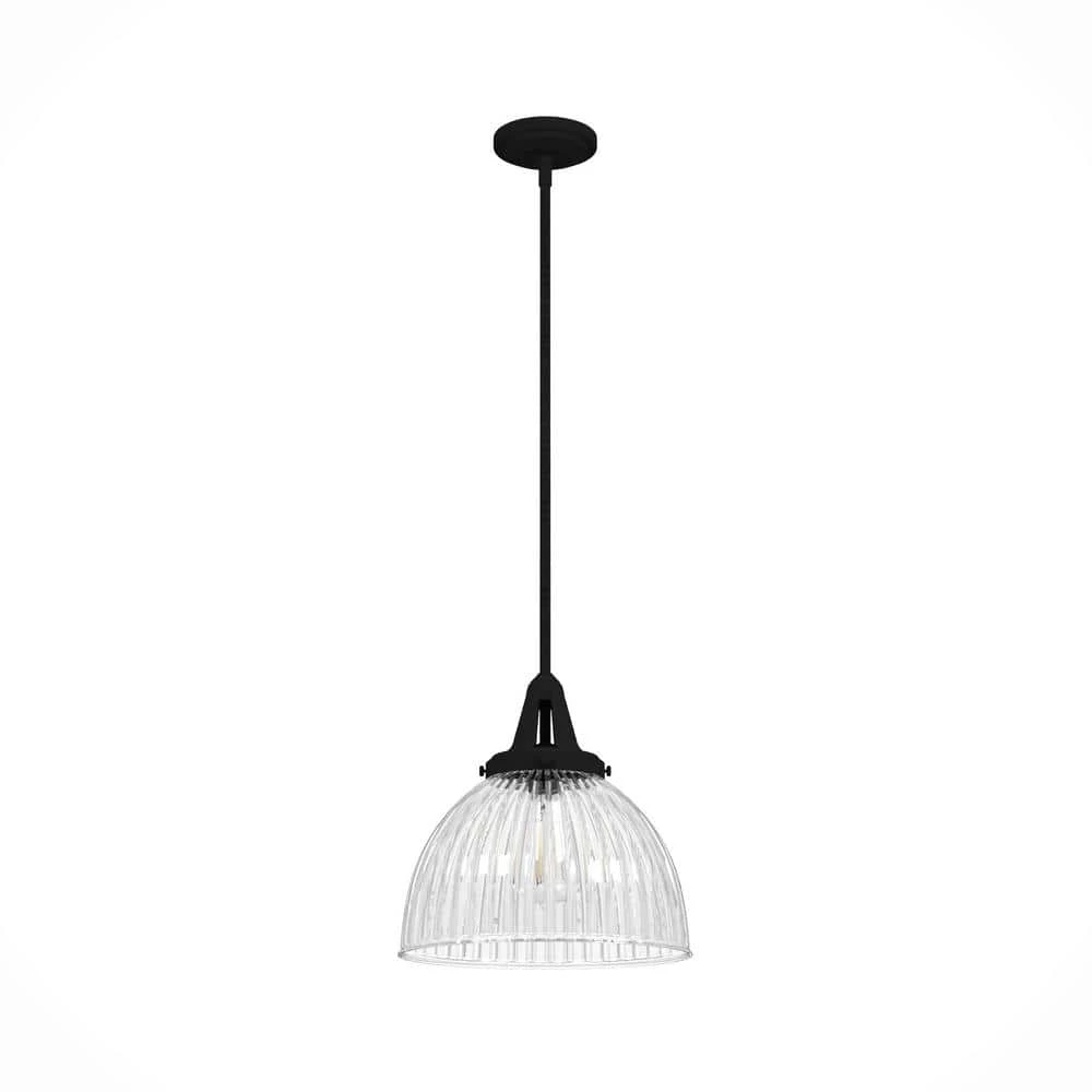 Cypress Grove 1 Light Natural Iron Pendant Light Island with Clear Holophane Glass Shade Dining Room Light by Hunter 3 Cypress Grove 1 Light Natural Iron Pendant Light Island with Clear Holophane Glass Shade Dining Room Light by Hunter