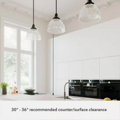 Cypress Grove 1 Light Natural Iron Pendant Light Island with Clear Holophane Glass Shade Dining Room Light by Hunter 16 Cypress Grove 1 Light Natural Iron Pendant Light Island with Clear Holophane Glass Shade Dining Room Light by Hunter -Hunter Sales natural iron hunter chandeliers 19249 77 1000