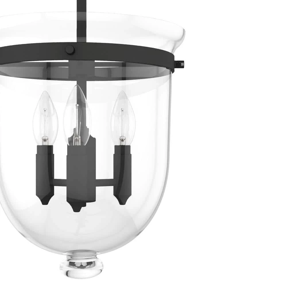 Belltown 3 Light Natural Iron Island Pendant Light with Clear Glass Shade Dining Room Light by Hunter 6 Belltown 3 Light Natural Iron Island Pendant Light with Clear Glass Shade Dining Room Light by Hunter - Image 4