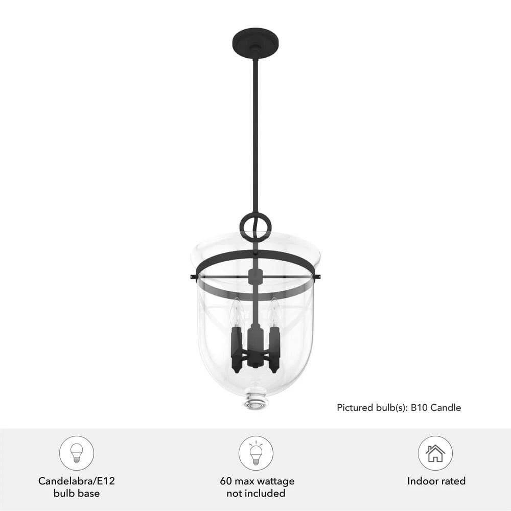 Belltown 4 Light Natural Iron Island Pendant Light with Clear Glass Shade Dining Room Light by Hunter 7 Belltown 4 Light Natural Iron Island Pendant Light with Clear Glass Shade Dining Room Light by Hunter - Image 5