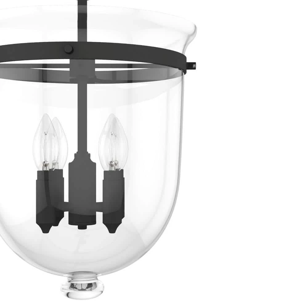 Belltown 4 Light Natural Iron Island Pendant Light with Clear Glass Shade Dining Room Light by Hunter 6 Belltown 4 Light Natural Iron Island Pendant Light with Clear Glass Shade Dining Room Light by Hunter - Image 4