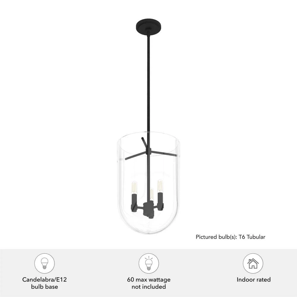 Sacha 3 Light Natural Iron Island Pendant Light with Clear Glass Shade Dining Room Light by Hunter 8 Sacha 3 Light Natural Iron Island Pendant Light with Clear Glass Shade Dining Room Light by Hunter - Image 6