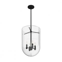 Sacha 4 Light Natural Iron Island Pendant Light with Clear Glass Shade Living Room Light by Hunter -Hunter Sales natural iron hunter chandeliers 19320 1f 1000