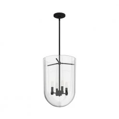 Sacha 4 Light Natural Iron Island Pendant Light with Clear Glass Shade Living Room Light by Hunter