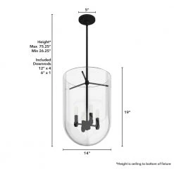 Sacha 4 Light Natural Iron Island Pendant Light with Clear Glass Shade Living Room Light by Hunter -Hunter Sales natural iron hunter chandeliers 19320 66 1000